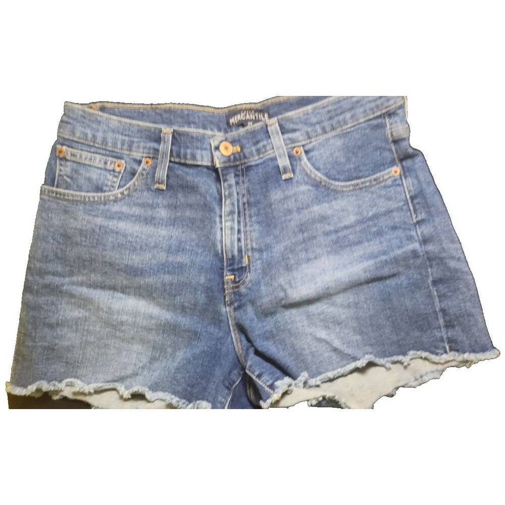 J. Crew Mercantile Shorts Women 29 Blue Denim Raw Hem Cutoff Casual Beach - Picture 10 of 11